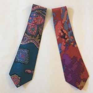 Vintage pair of BRIONI neck ties made in Italy